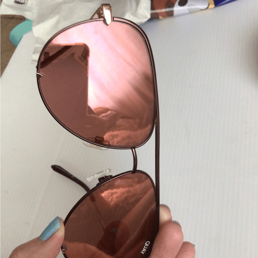 NEW ! Quay Aviator High Key Pink Sunglasses - Picture 7 of 8